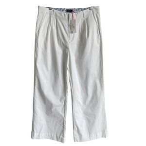 NWT Vineyard Vines Women's Size 16 Pleated Wide Leg Chino White